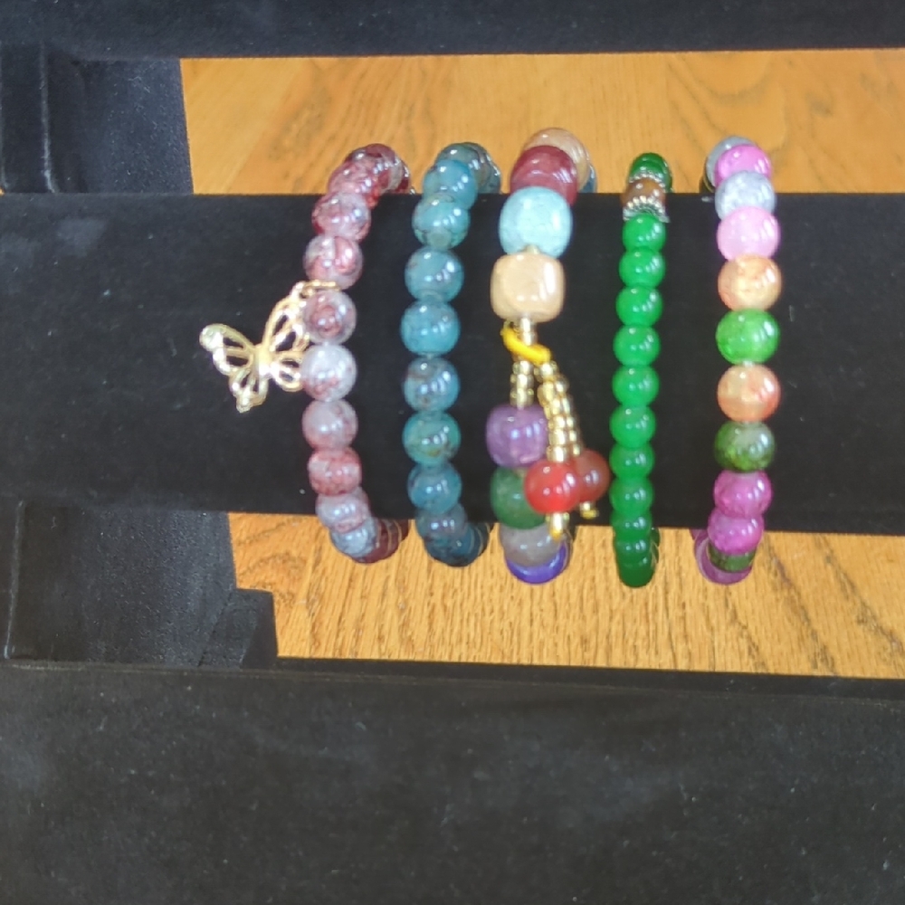 Colorful Beaded Bracelets Set